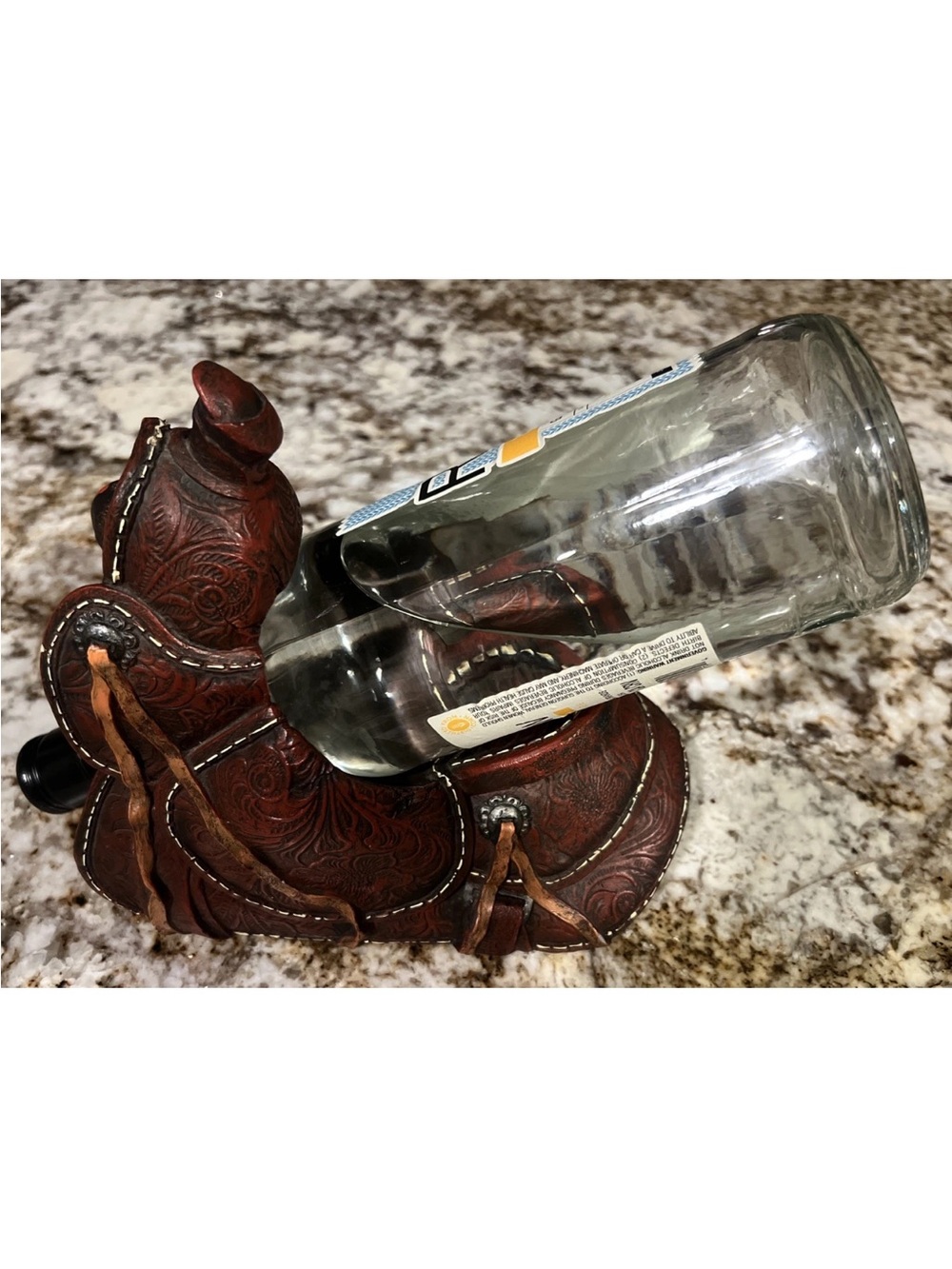 Horse Saddle Wine / Liquor Bottle Holder - Western Bar Décor - Beautiful Piece